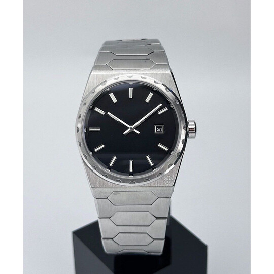 Custom Seiko Mod • Black Sterile Silver VC 222 Quartz • 37mm